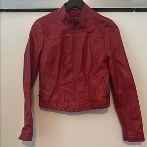 Neu Look Women's Red Leather Jacket